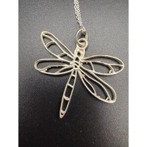 Dragonfly Sterling Silver Necklace Pendant, 18”, NEW, Handmade, Artisan
